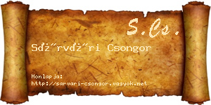 Sárvári Csongor névjegykártya