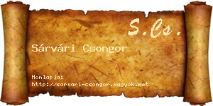 Sárvári Csongor névjegykártya